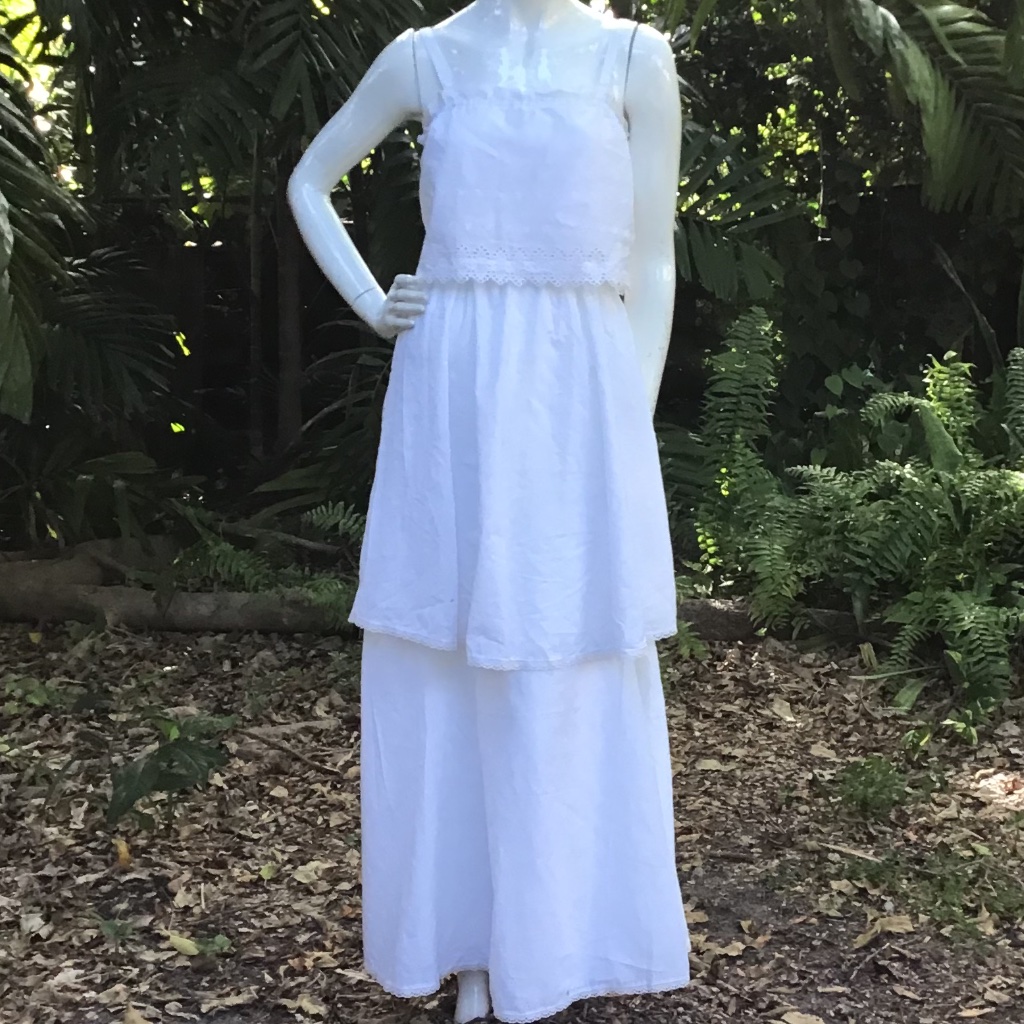 Vintage 80s Cotton Layered Dress